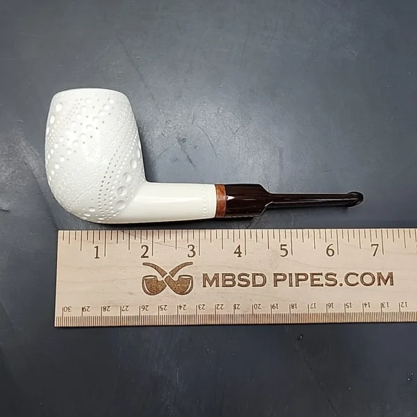 MBSD Meerschaum Deluxe Large Lattice Billiard Block Meerschaum Pipe, Briar-Mortise - Image 10