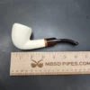 MBSD Meerschaum Deluxe Bent Rhodesian Block Meerschaum Pipe, Briar-Mortise - Image 10