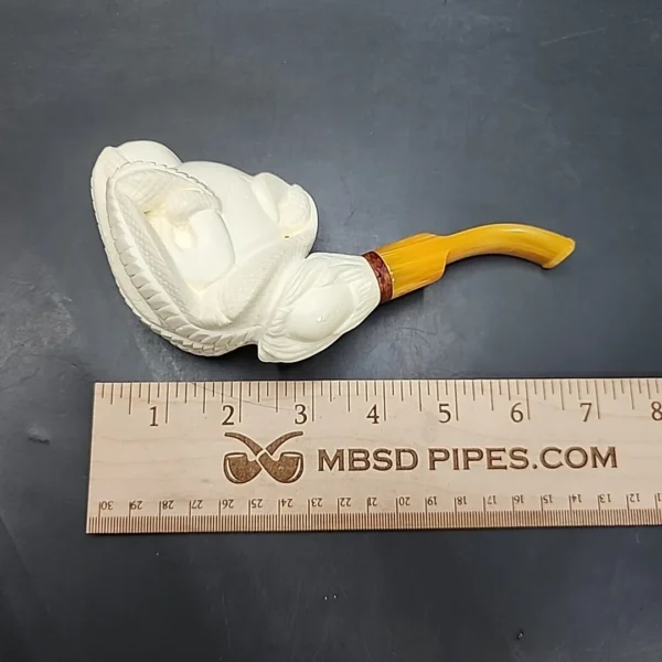 MBSD Meerschaum Deluxe Claw by Kenan Block Meerschaum Pipe, Briar-Mortise - Image 10