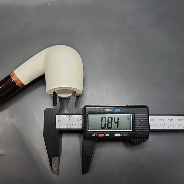 MBSD Meerschaum Deluxe Bent Billiard Block Meerschaum Pipe, Briar-Mortise [SOLD] - Image 10