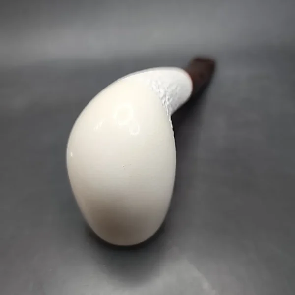 MBSD Meerschaum Deluxe Bent Billiard Block Meerschaum Pipe, Briar-Mortise [SOLD] - Image 11