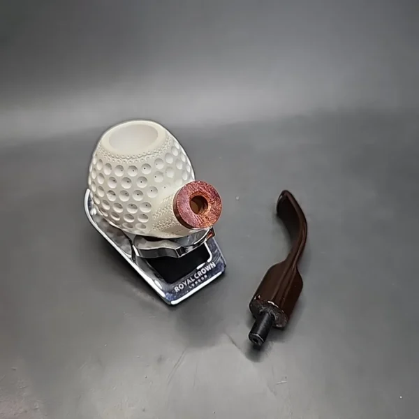 MBSD Meerschaum Deluxe Bent Brandy Block Meerschaum Pipe, Briar-Mortise - Image 11