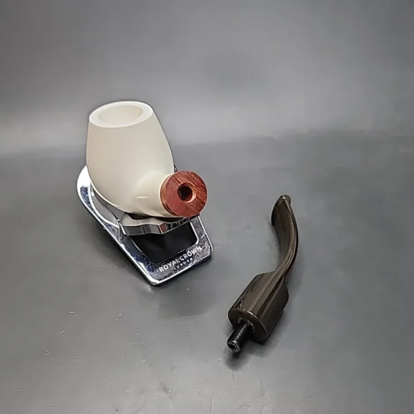 MBSD Meerschaum Deluxe Bent Brandy Block Meerschaum Pipe, Briar-Mortise - Image 11