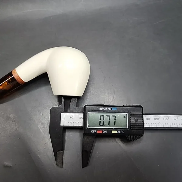 MBSD Meerschaum Deluxe Bent Brandy Block Meerschaum Pipe, Briar-Mortise - Image 11