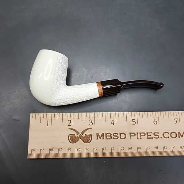 MBSD Meerschaum Deluxe Bent Billiard Block Meerschaum Pipe, Briar-Mortise [SOLD] - Image 12