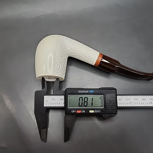 MBSD Meerschaum Deluxe Bent Billiard Block Meerschaum Pipe, Briar-Mortise [SOLD] - Image 13