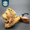 MBSD Meerschaum Deluxe XXL Lion Block Meerschaum Pipe, Briar-Mortise