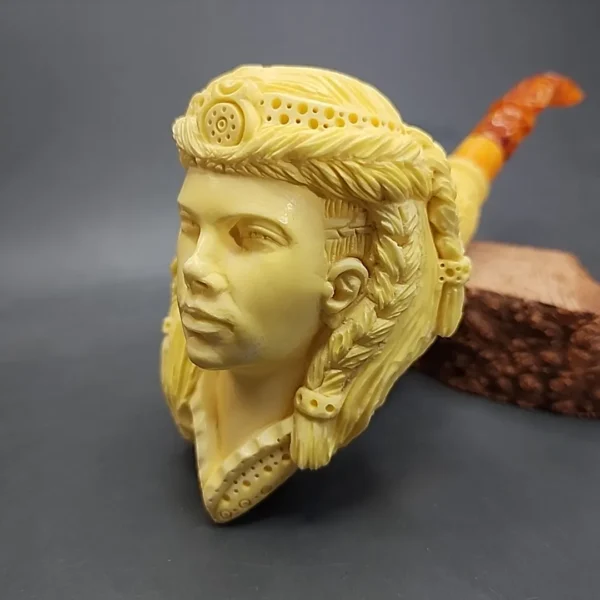 MBSD Meerschaum Masters, XXL Viking Woman, Block Meerschaum Pipe, New - Image 3