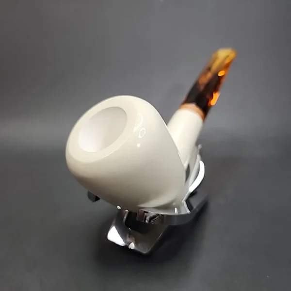 MBSD Meerschaum Deluxe Pear Block Meerschaum Pipe, Briar-Mortise - Image 4