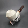 MBSD Meerschaum Deluxe Bent Rhodesian Block Meerschaum Pipe, Briar-Mortise - Image 4