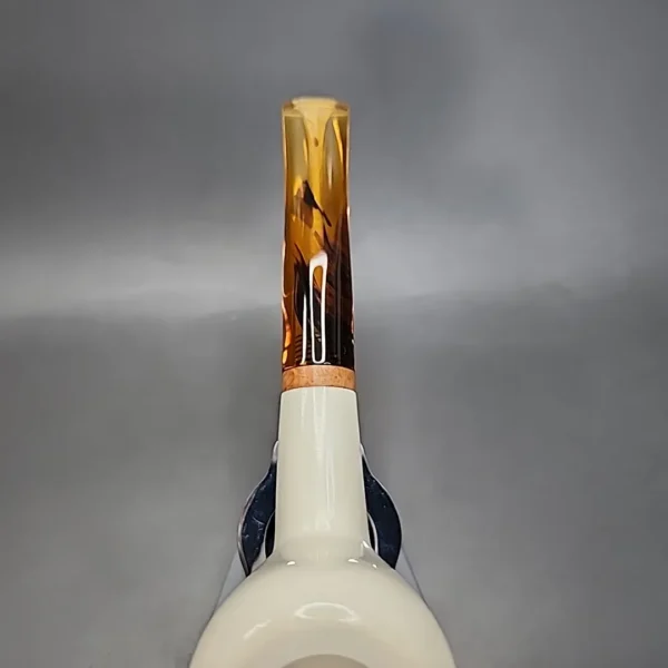 MBSD Meerschaum Deluxe Pear Block Meerschaum Pipe, Briar-Mortise - Image 6