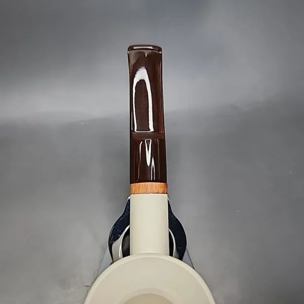 MBSD Meerschaum Deluxe Bent Rhodesian Block Meerschaum Pipe, Briar-Mortise - Image 6