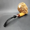 MBSD Meerschaum Deluxe XXL Lion Block Meerschaum Pipe, Briar-Mortise - Image 7