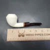 MBSD Meerschaum Deluxe Bent Rhodesian Block Meerschaum Pipe, Briar-Mortise - Image 9