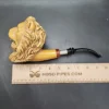 MBSD Meerschaum Deluxe XXL Lion Block Meerschaum Pipe, Briar-Mortise - Image 10