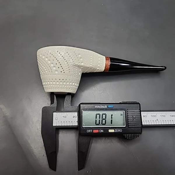 MBSD Meerschaum Deluxe Eskimo Block Meerschaum Pipe, Briar-Mortise - Image 10