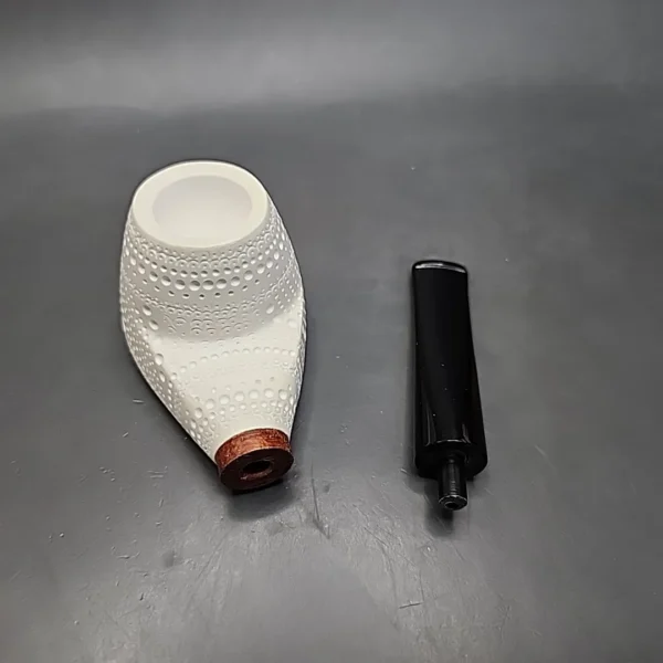MBSD Meerschaum Deluxe Eskimo Block Meerschaum Pipe, Briar-Mortise - Image 11
