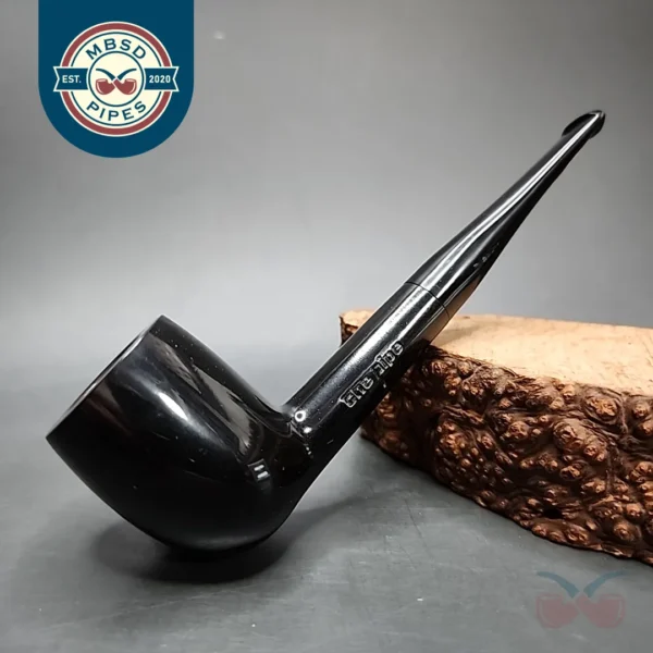 The Pipe by Venturi, Black Smooth Straight Billiard Estate Pipe, Unsmoked