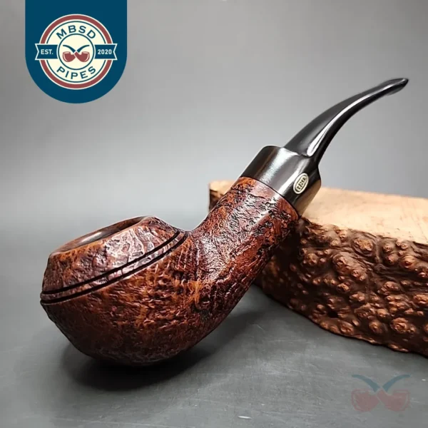 GBD Prehistoric 9438 Sandblasted Bullmoose Estate Briar Pipe, English Estates