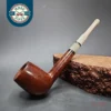 Paronelli (c. 1945-1950) Smooth Billiard w/ Horn Estate Briar Pipe, Unsmoked