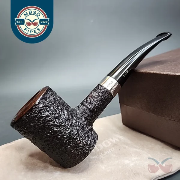 Ferndown Bark 2 Star Bent Poker Estate Briar Pipe, Unsmoked