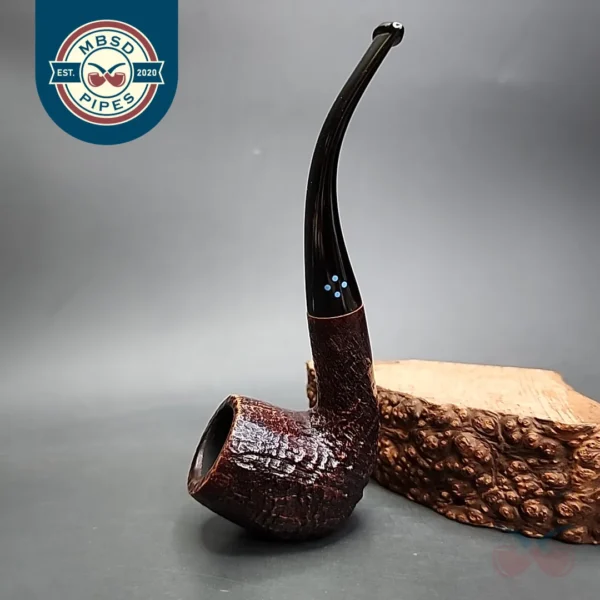 Sasieni Ruff Root Dark 4dot Sandblasted Sitter Estate Briar Pipe, French Estates [SOLD]