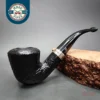 Peterson Cara B10 Sandblasted Bent Dublin Estate Briar Pipe, Irish Estates