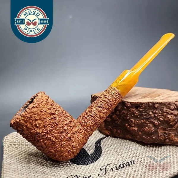Pipe Tristan Rusticated Billiard Handmade Briar Pipe, New