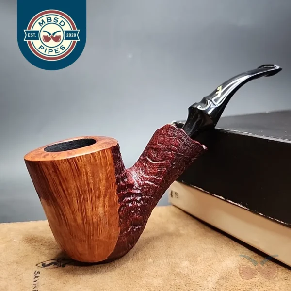 Savinelli Autograph 4 Partially Sandblasted Freehand Estate Briar, Pipe Unsmoked