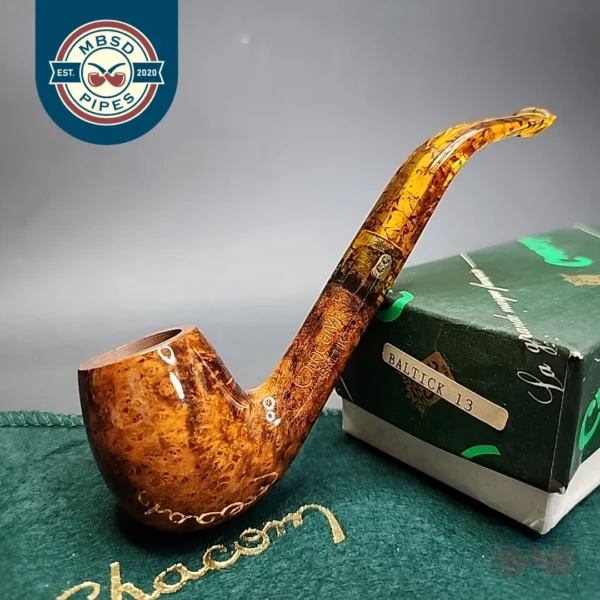 Chacom Baltik 13 Smooth Bent Billiard Estate Briar Pipe, Unsmoked