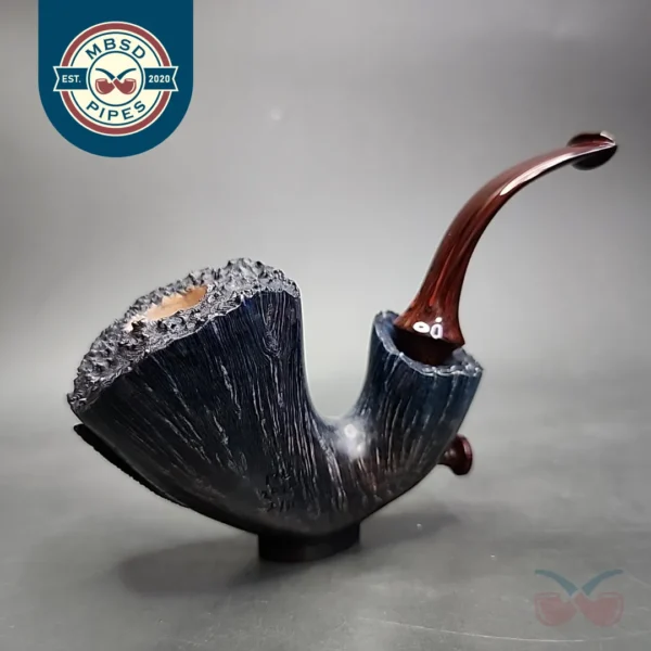Moonlight Feather Carved Dublin Handmade Briar Pipe, New