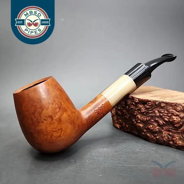 Gigi Millennium Smooth Bent Brandy w/ Horn Estate Briar Pipe, Unsmoked