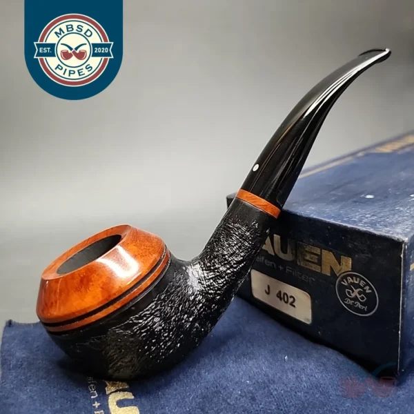 Vauen Inter Style 402 Sandblasted Rhodesian Estate Briar Pipe, Unsmoked, 9mm