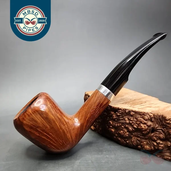 Gigi Fiamma Smooth Flame Grain Panel Estate Briar Pipe, Unsmoked 9mm