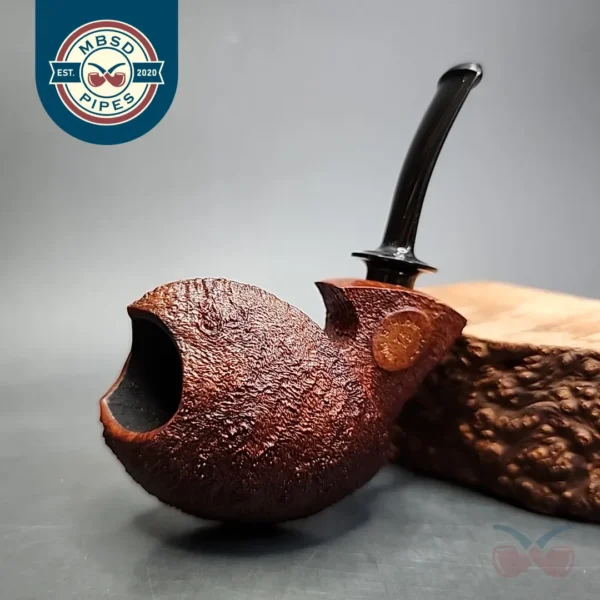 David S. Huber Sandblasted Blowfish Estate Briar Pipe, American Estates