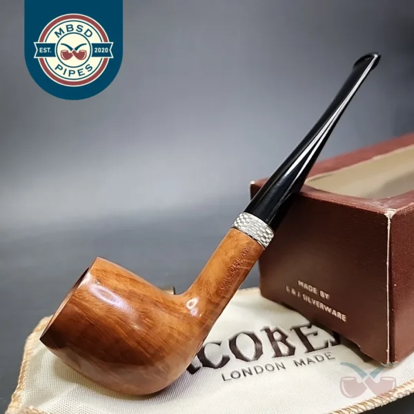Jacobean Natural by Les Wood Smooth Straight Billiard Estate Briar Pipe, Unsmoked