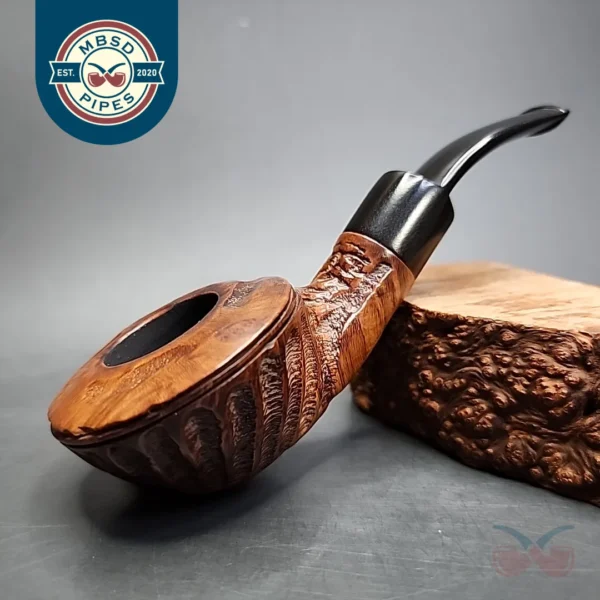 Custombilt-style Partially Rusticated Bullcap Estate Briar Pipe, Other Estates