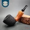 Bennie Joe Partially Rusticated Acorn Handmade Briar Pipe, New