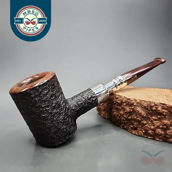 Ferndown Bark 3 Star Silver Spigot Poker Estate Briar Pipe, English Estates