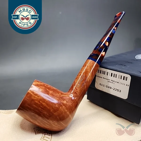 Savinelli Fantasia 111 KS Smooth Straight Billiard Briar Pipe, 6mm