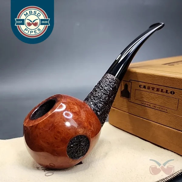 Castello Sea Rock Briar G π Bent Apple Estate Briar Pipe, Italian Estates