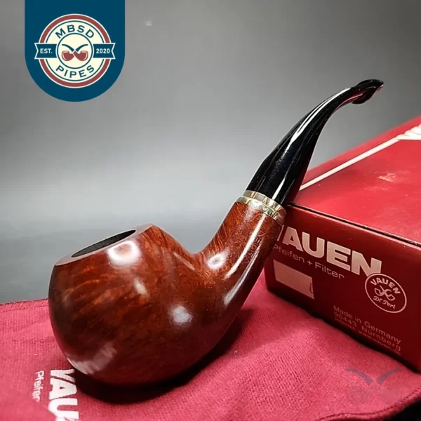 Vauen 3210 Smooth Bent Apple Estate Briar Pipe, Unsmoked, 9mm