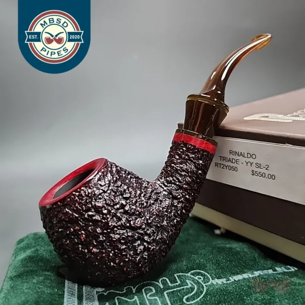 Rinaldo Lithos YY Titania, Rusticated Apple Estate Briar Pipe, Unsmoked [SOLD]