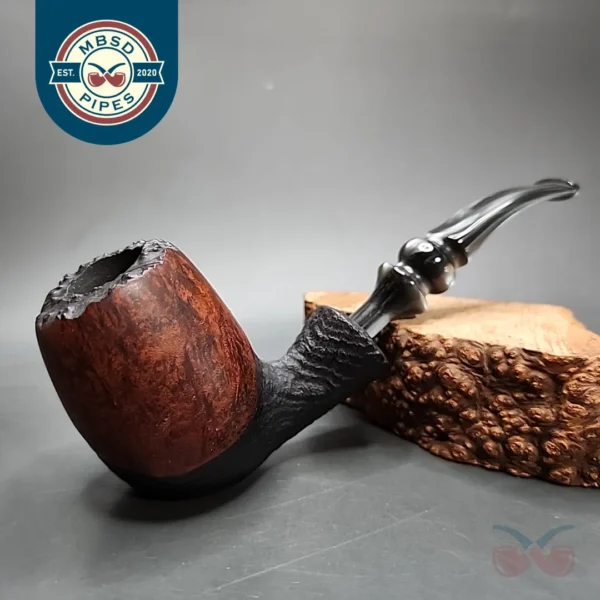 Bari Wiking Partially Sandblasted Egg Estate Briar Pipe, Unsmoked [SOLD]