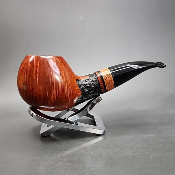 Daniel Mustran Partially Rusticated Brandy Estate Briar Pipe, Croatian Estates - Image 3