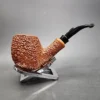 Rinaldo Lithos YYY Rusticated Bent Egg Estate Briar Pipe, Italian Estates - Image 3
