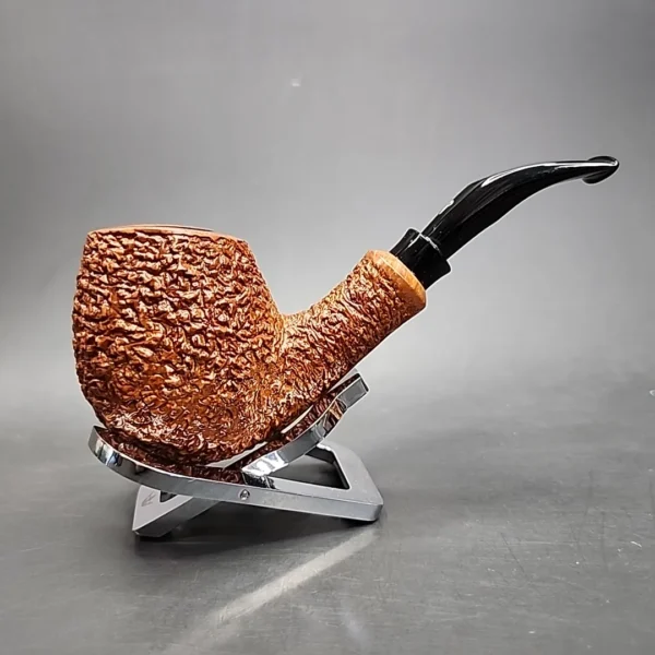 Rinaldo Lithos YYY Rusticated Bent Egg Estate Briar Pipe, Italian Estates - Image 3