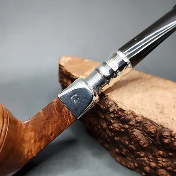 Elwood by Les Wood Silver Spigot Bulldog Estate Briar Pipe, English Estates, 9mm - Image 3