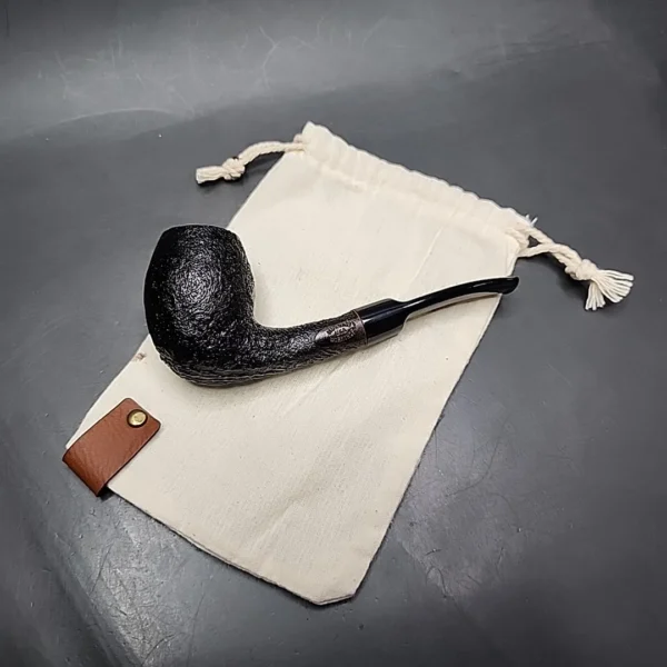 Morgan Workshop Sandblasted Bent Egg Briar Pipe, New - Image 3