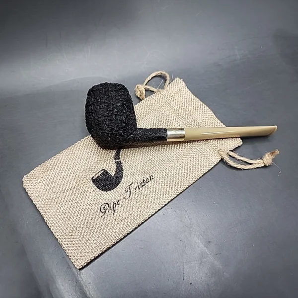Pipe Tristan Rusticated Apple Handmade Briar Pipe, New - Image 3